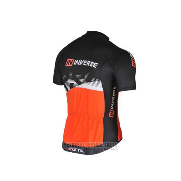 2017 Fahrradbekleidung Inverse Shwarz und Orange Trikot Kurzarm und Tragerhose - zum Schließen ins Bild klicken