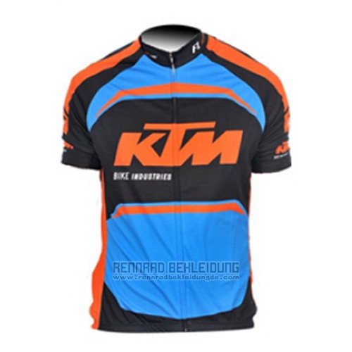 2015 Fahrradbekleidung Ktm Blau und Orange Trikot Kurzarm und Tragerhose