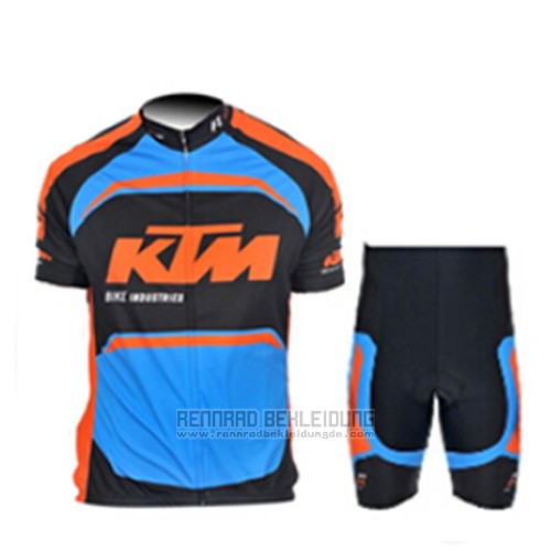 2015 Fahrradbekleidung Ktm Blau und Orange Trikot Kurzarm und Tragerhose