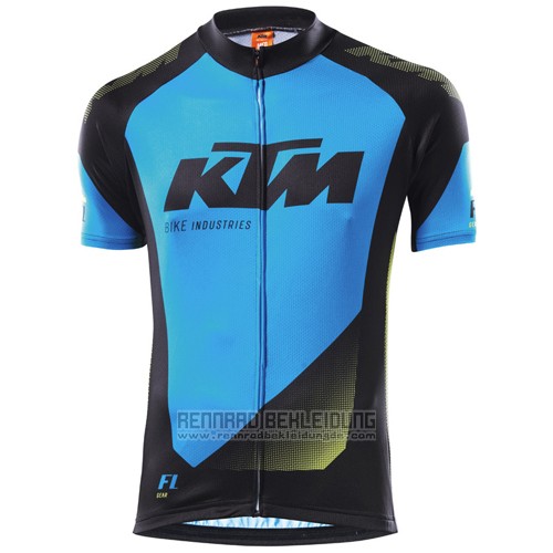 2015 Fahrradbekleidung Ktm Blau und Shwarz Trikot Kurzarm und Tragerhose