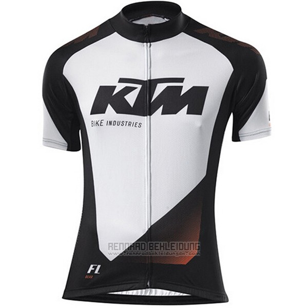 2016 Fahrradbekleidung Ktm Wei und Shwarz Trikot Kurzarm und Tragerhose