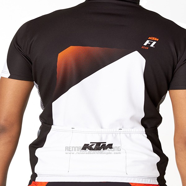 2016 Fahrradbekleidung Ktm Wei und Shwarz Trikot Kurzarm und Tragerhose