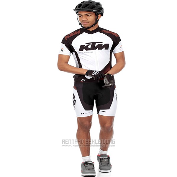 2016 Fahrradbekleidung Ktm Wei und Shwarz Trikot Kurzarm und Tragerhose