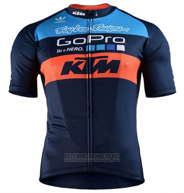 2017 Fahrradbekleidung Ktm Blau Trikot Kurzarm und Tragerhose - zum Schließen ins Bild klicken