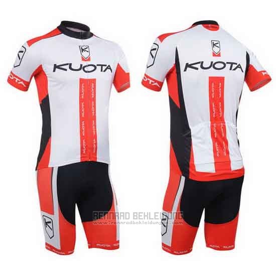 2013 Fahrradbekleidung Kuota Rot und Wei Trikot Kurzarm und Tragerhose