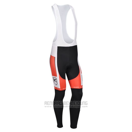 2013 Fahrradbekleidung Kuota Wei und Rot Trikot Langarm und Tragerhose