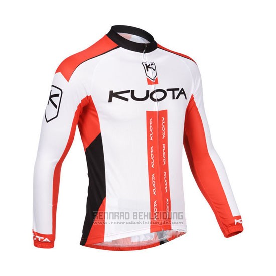 2013 Fahrradbekleidung Kuota Wei und Rot Trikot Langarm und Tragerhose