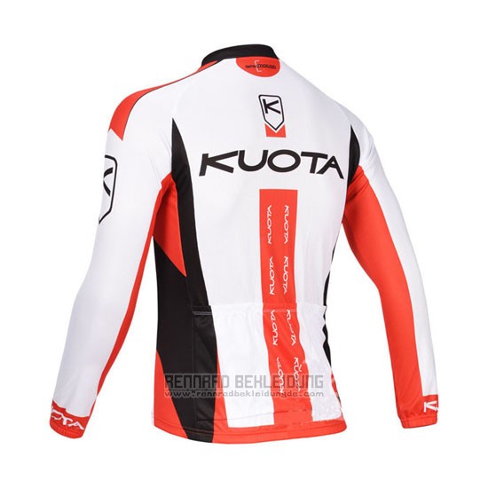 2013 Fahrradbekleidung Kuota Wei und Rot Trikot Langarm und Tragerhose