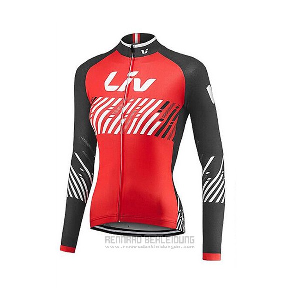 2017 Fahrradbekleidung Liv Rot Trikot Langarm und Tragerhose - zum Schließen ins Bild klicken