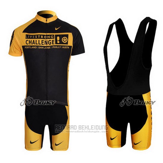 2009 Fahrradbekleidung Livestrong Gelb und Shwarz Trikot Kurzarm und Tragerhose - zum Schließen ins Bild klicken