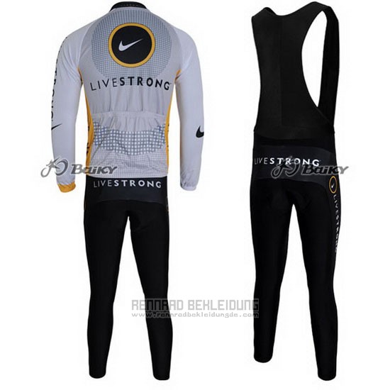 2010 Fahrradbekleidung Livestrong Shwarz Trikot Langarm und Tragerhose