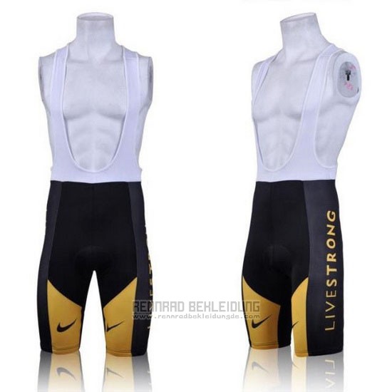 2011 Fahrradbekleidung Livestrong Gelb Trikot Kurzarm und Tragerhose