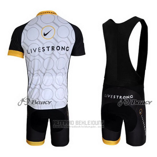 2011 Fahrradbekleidung Livestrong Shwarz und Gelb Trikot Kurzarm und Tragerhose