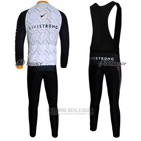 2011 Fahrradbekleidung Livestrong Shwarz und Gelb Trikot Langarm und Tragerhose