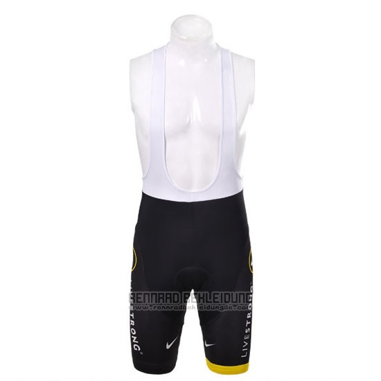 2012 Fahrradbekleidung Livestrong Shwarz Trikot Kurzarm und Tragerhose