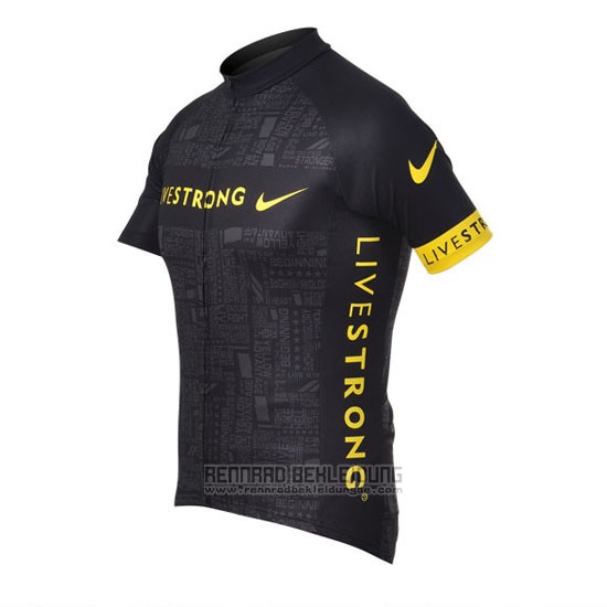 2012 Fahrradbekleidung Livestrong Shwarz Trikot Kurzarm und Tragerhose