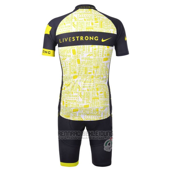 2012 Fahrradbekleidung Livestrong Shwarz und Gelb Trikot Kurzarm und Tragerhose - zum Schließen ins Bild klicken