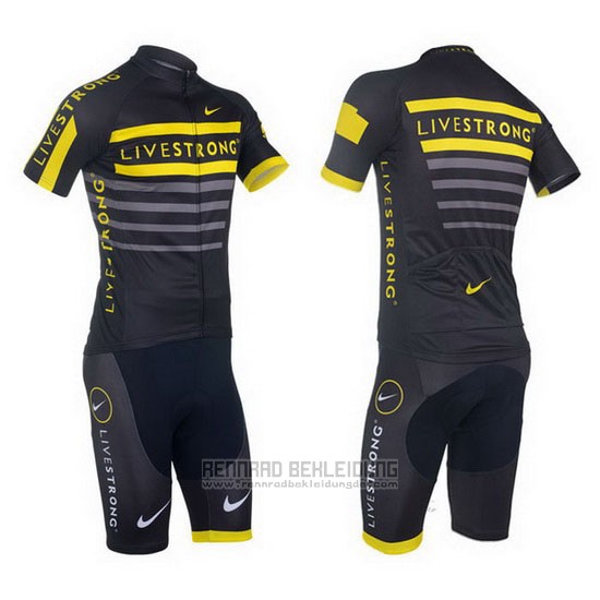 2013 Fahrradbekleidung Livestrong Shwarz und Gelb Trikot Kurzarm und Tragerhose - zum Schließen ins Bild klicken