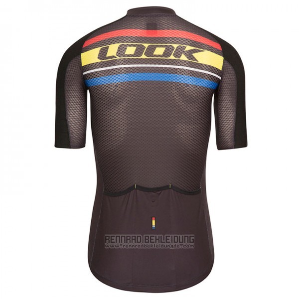 2017 Fahrradbekleidung Look Aero Carrera Shwarz und Gelb Trikot Kurzarm und Tragerhose