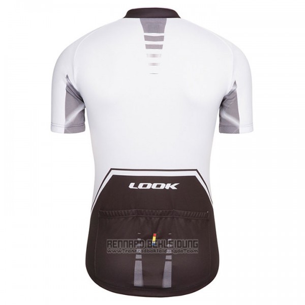 2017 Fahrradbekleidung Look Pro Equipo Shwarz und Wei Trikot Kurzarm und Tragerhose