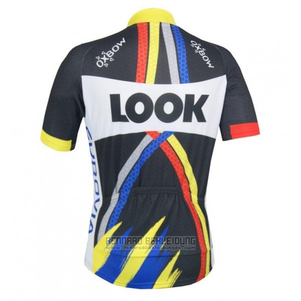 2018 Fahrradbekleidung Look Shwarz Gelb Blau Trikot Kurzarm Tragerhose