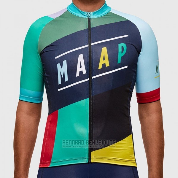 2017 Fahrradbekleidung Maap Blau und Azurblau Trikot Kurzarm und Tragerhose - zum Schließen ins Bild klicken