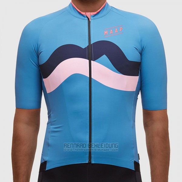 2017 Fahrradbekleidung Maap Fat Stripe Blau Trikot Kurzarm und Tragerhose