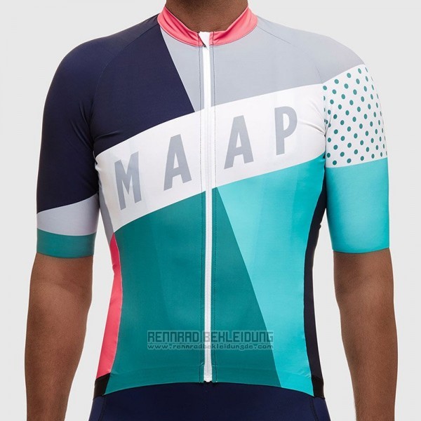 2017 Fahrradbekleidung Maap Grau und Azurblau Trikot Kurzarm und Tragerhose