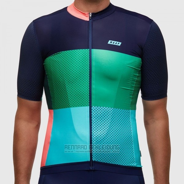 2017 Fahrradbekleidung Maap Sector Pro Grun und Blau Trikot Kurzarm und Tragerhose