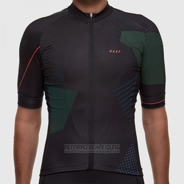 2017 Fahrradbekleidung Maap Shwarz Trikot Kurzarm und Tragerhose