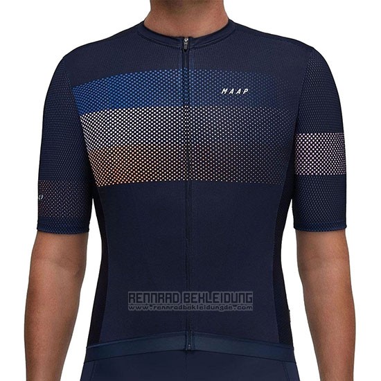 2019 Fahrradbekleidung Maap Aether Dunkel Blau Trikot Kurzarm und Tragerhose