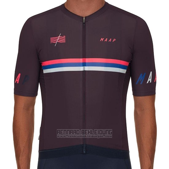 2019 Fahrradbekleidung Maap Nationals Mulberry Braun Trikot Kurzarm und Tragerhose - zum Schließen ins Bild klicken