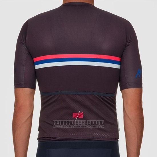 2019 Fahrradbekleidung Maap Nationals Mulberry Braun Trikot Kurzarm und Tragerhose