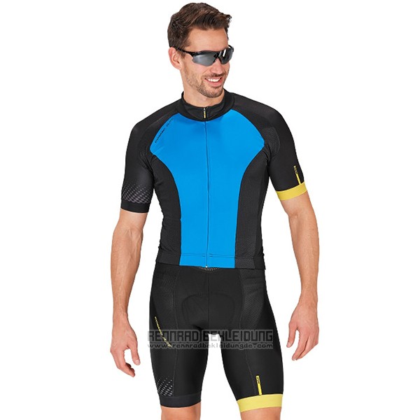 2017 Fahrradbekleidung Mavic Blau und Shwarz Trikot Kurzarm und Tragerhose - zum Schließen ins Bild klicken