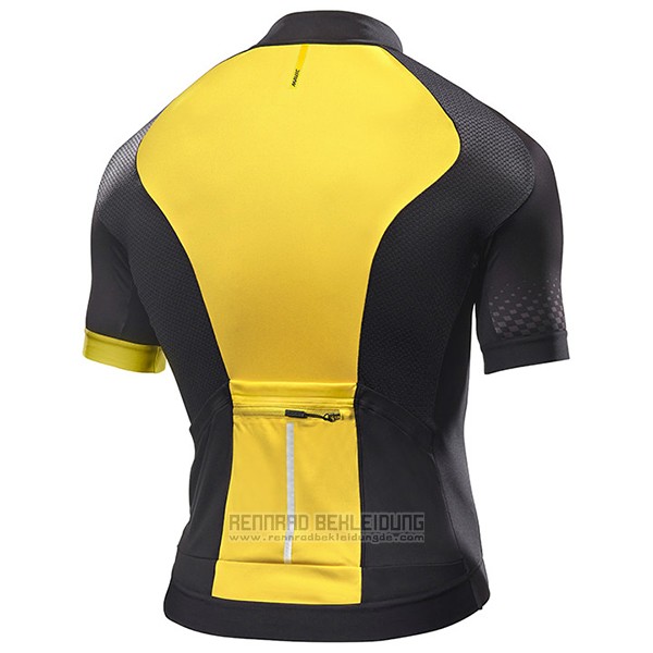 2017 Fahrradbekleidung Mavic Gelb und Shwarz Trikot Kurzarm und Tragerhose