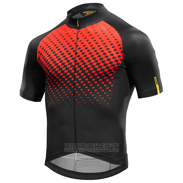 2017 Fahrradbekleidung Mavic Rot und Shwarz Trikot Kurzarm und Tragerhose - zum Schließen ins Bild klicken