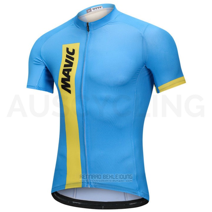 2018 Fahrradbekleidung Mavic Blau Trikot Kurzarm und Tragerhose