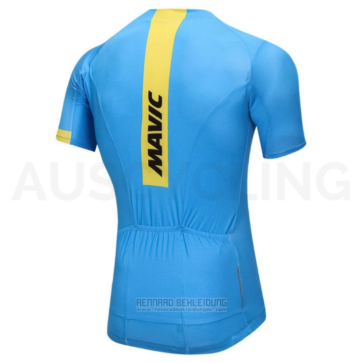 2018 Fahrradbekleidung Mavic Blau Trikot Kurzarm und Tragerhose