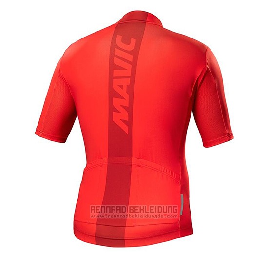 2018 Fahrradbekleidung Mavic Rot Trikot Kurzarm und Tragerhose