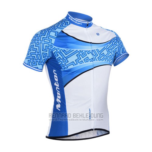 2014 Fahrradbekleidung Monton Azurblau und Wei Trikot Kurzarm und Tragerhose