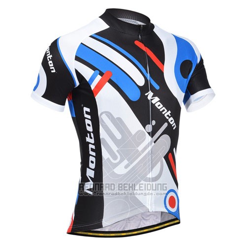 2014 Fahrradbekleidung Monton Blau und Grau Trikot Kurzarm und Tragerhose