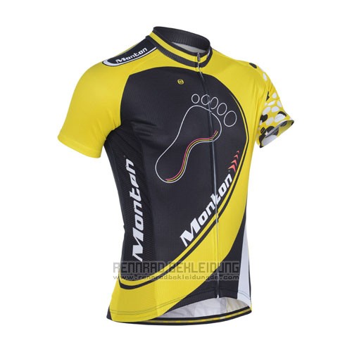 2014 Fahrradbekleidung Monton Gelb und Shwarz Trikot Kurzarm und Tragerhose - zum Schließen ins Bild klicken