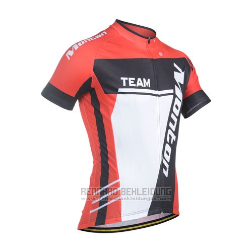 2014 Fahrradbekleidung Monton Wei Rot Trikot Kurzarm und Tragerhose