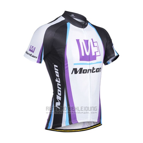 2014 Fahrradbekleidung Monton Wei und Volett Trikot Kurzarm und Tragerhose