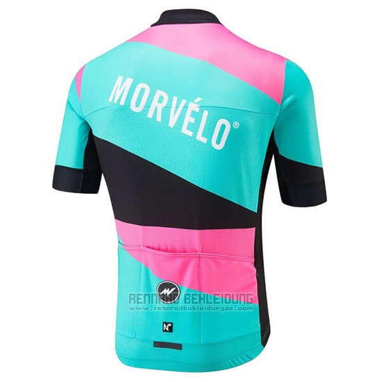 2018 Fahrradbekleidung Morvelo Grun und Rosa Trikot Kurzarm und Tragerhose