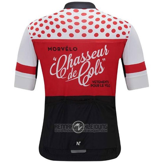 2018 Fahrradbekleidung Morvelo Rot und Shwarz Trikot Kurzarm und Tragerhose