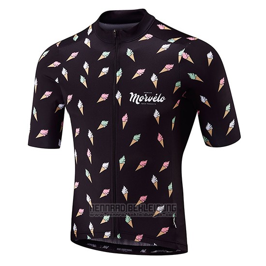 2018 Fahrradbekleidung Morvelo Shwarz Trikot Kurzarm und Tragerhose