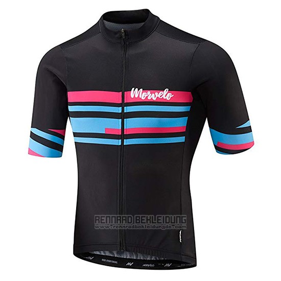 2018 Fahrradbekleidung Morvelo Shwarz und Blau Trikot Kurzarm und Tragerhose