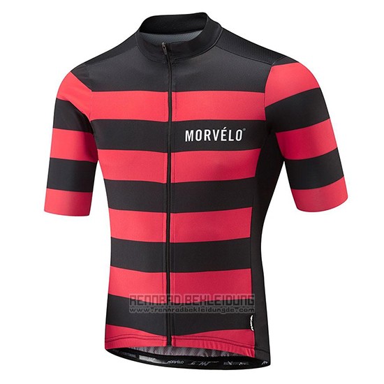 2018 Fahrradbekleidung Morvelo Shwarz und Rot Trikot Kurzarm und Tragerhose