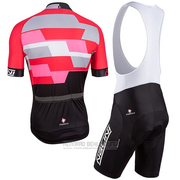 2017 Fahrradbekleidung Nalini Cervino Rot und Shwarz Trikot Kurzarm und Tragerhose